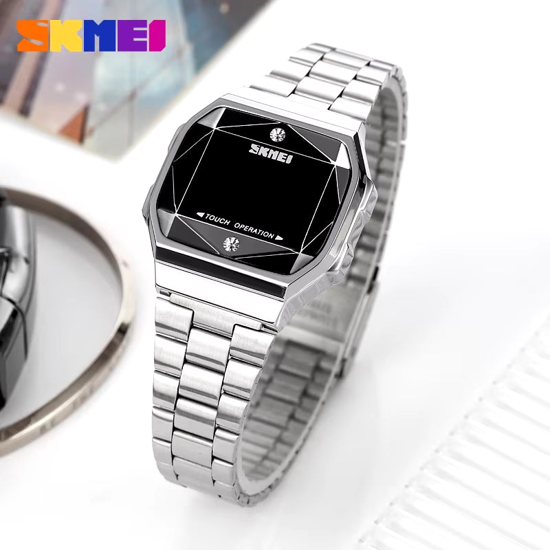 Fashion Creativite Black Gold LED Touch Women Watches Luxury Casual Waterproof Ladies Digital Wristwatch Reloj Mujer