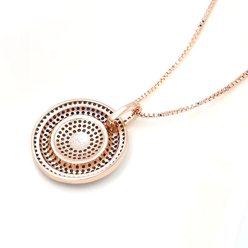 Brand Cubic Zirconia Micro Pave round CZ Zircon Evil Eye Pendant Necklace Unisex Jewelry