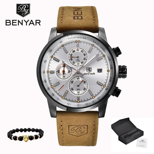 BENYAR Men'S Sports Watch Waterproof Casual Fashion Quartz Watch Business Watch Luminous Calendar Men'S Watch BY-5102M