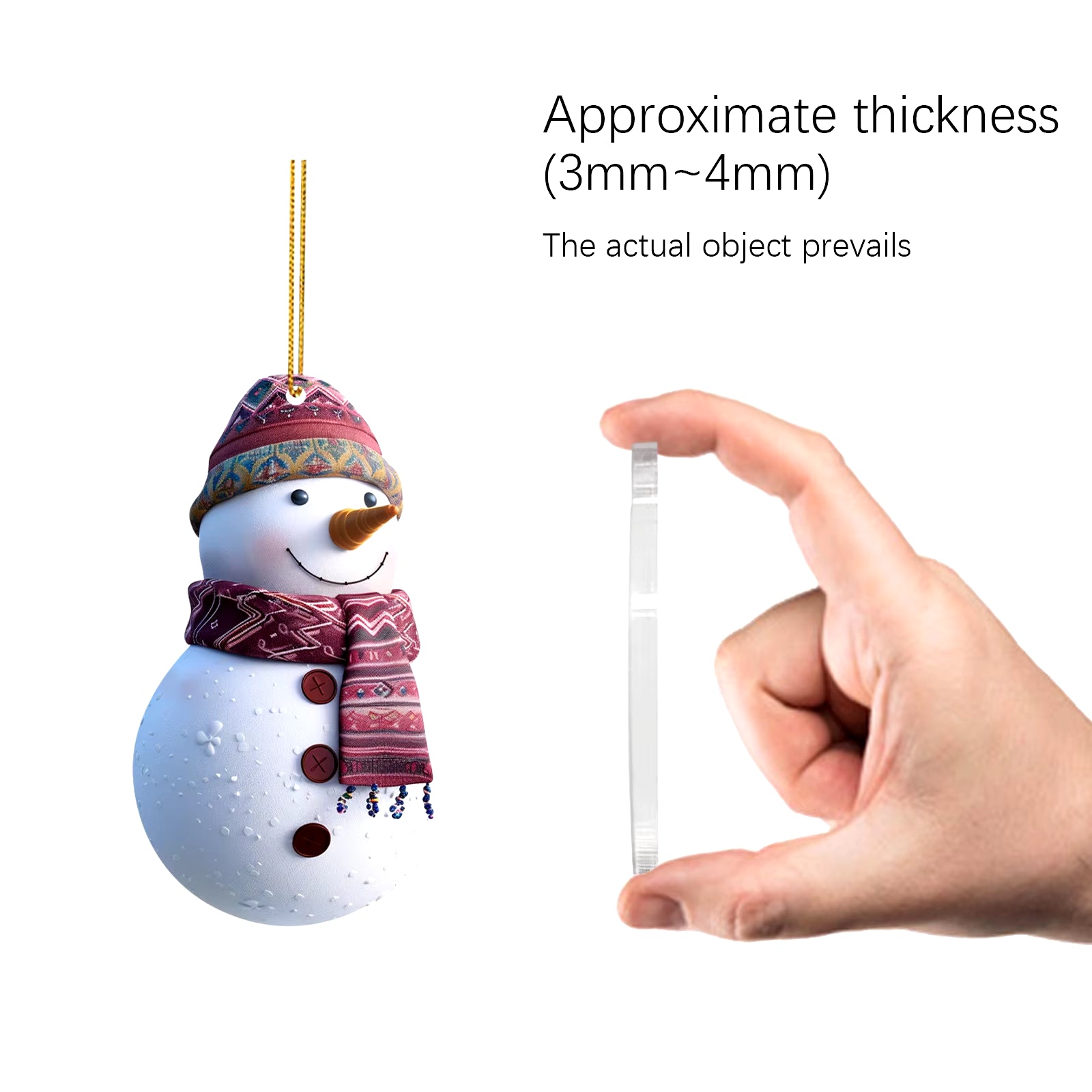 2024 New Christmas Snowman Pendant Acrylic Flat Pendant Keychain Pendant Christmas Snowman Crystal Cake Stand Set for Wedding