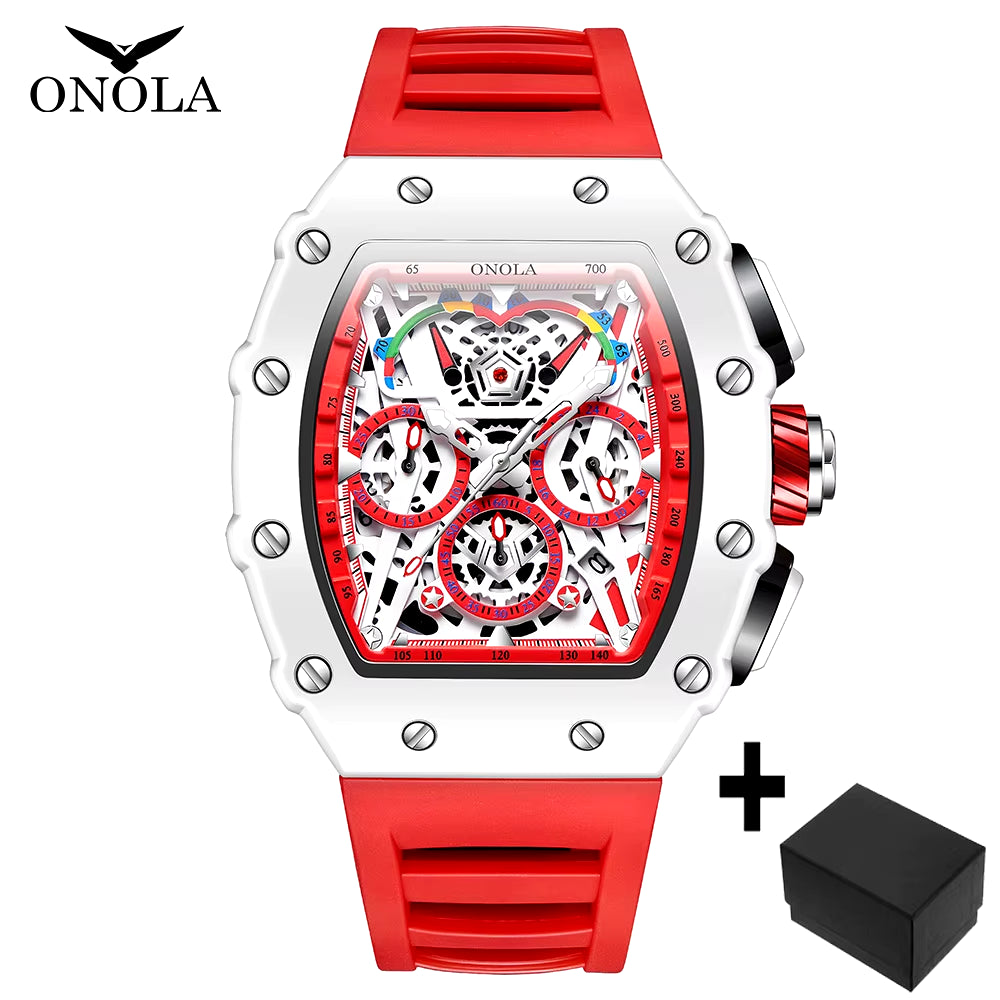 2024 Fashion Sports Men'S Quartz Watch Brand ONOLA Multifunctional Watches Luxury Tonneau Mille Wristwatch for Man Dropshipping