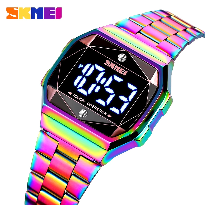 Fashion Creativite Black Gold LED Touch Women Watches Luxury Casual Waterproof Ladies Digital Wristwatch Reloj Mujer